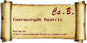 Cseresznyák Beatrix névjegykártya